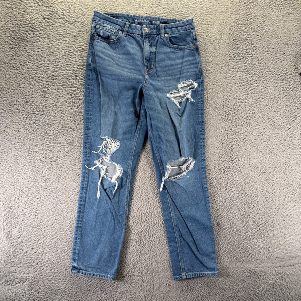 American Eagle Outfitters Strigid Jeans Womens 10 Blue Cotton Denim Mom Curvy